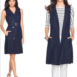 WHBM sleeveless denim trench dress